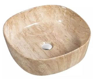 Раковина накладная SantiLine SL-7024 44см коричневый мрамор